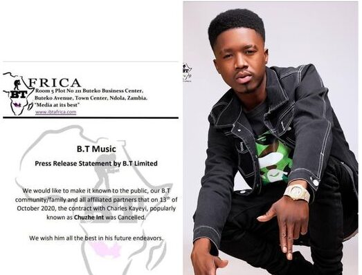 B.T Africa Music Terminates Chuzhe Int Contract